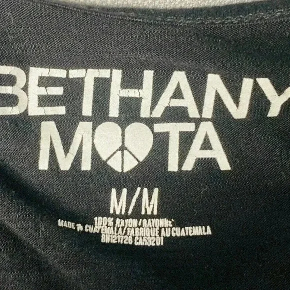 BETHANY MOTA Women Short Sleep Pull Over Scoop Neck "FRIDAY" Black Top Sz Medium - Picture 11 of 11